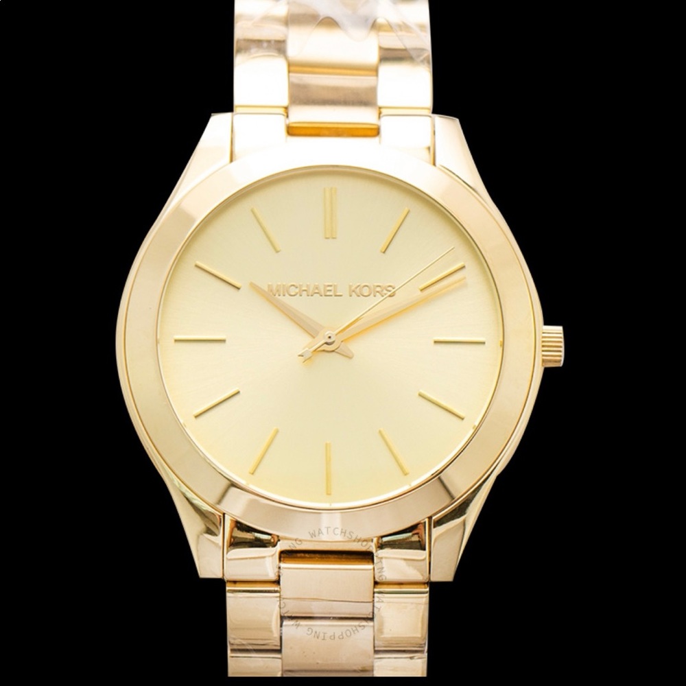 Michael Kors slim runway gold-tone stainless steel watch